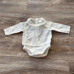 White Long Sleeve Baby Bodysuit Zara size 0-1m